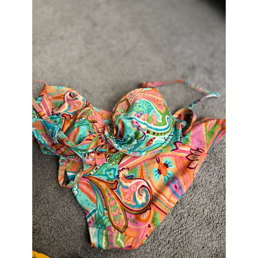 Victoria's Secret Bikini Swimsuit Paisley Print Size XL